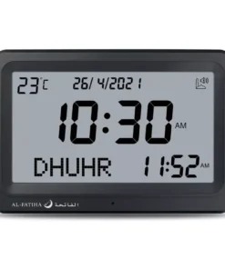 Jam Adzan Digital AL-FATIHA | Jam Suara Adzan 5 Waktu + Alarm | FAJ-113 BW